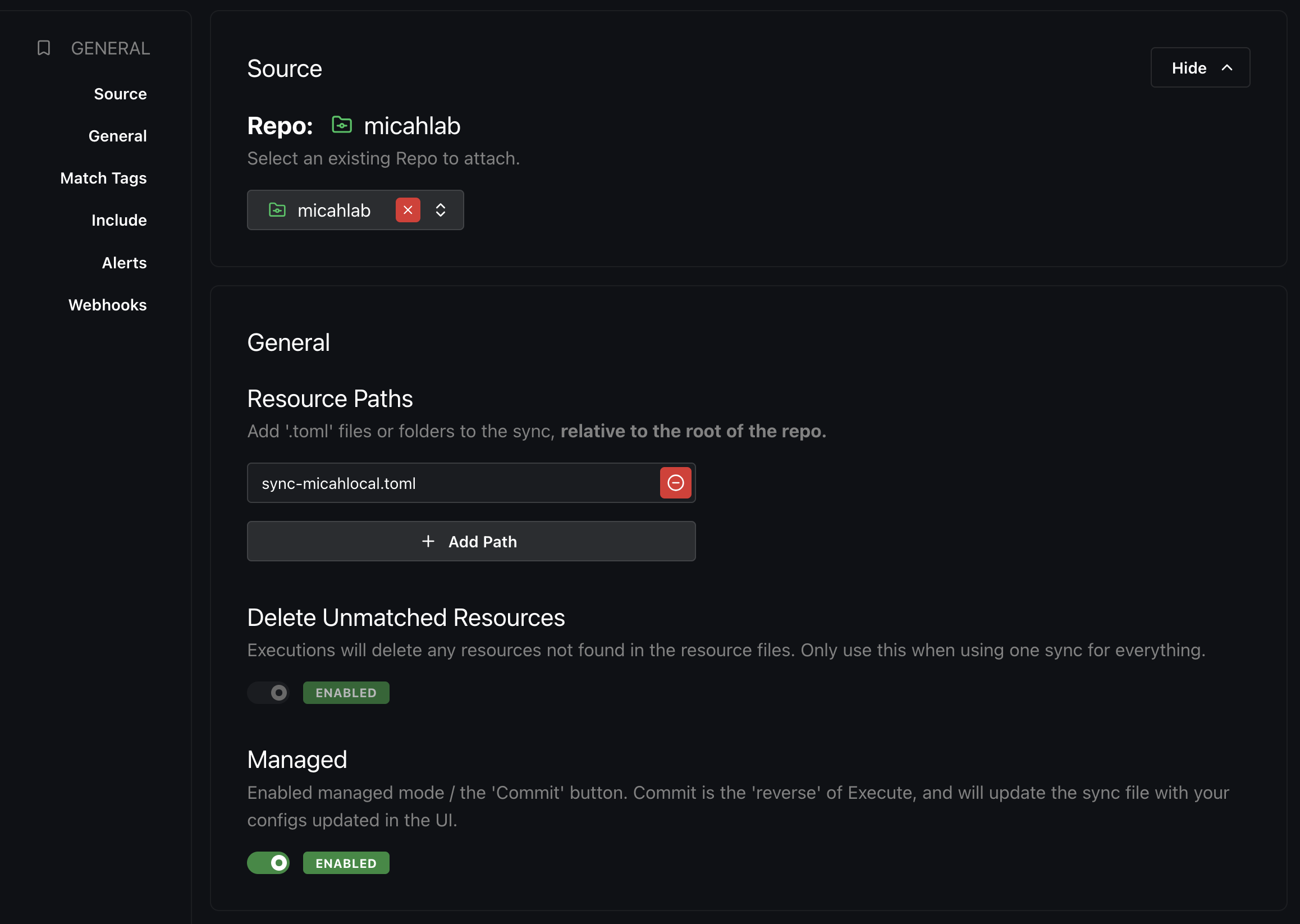 A configured Managed Resourc Sync